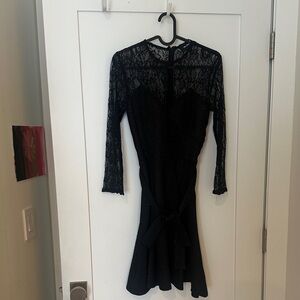The Kooples Black Lace Long Sleeve Dress